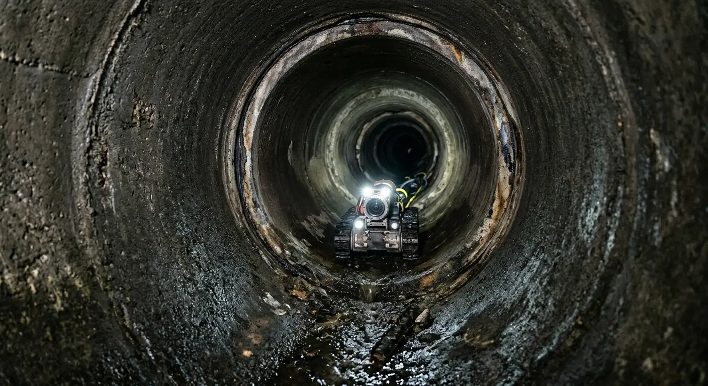 Robotic sewer camera inspecting pipe interior for Sewer Line Repair in Royal Palm Beach